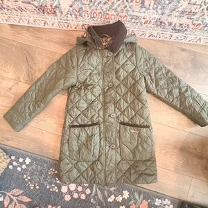 Barbour Olive Quilted Hooded Jacket